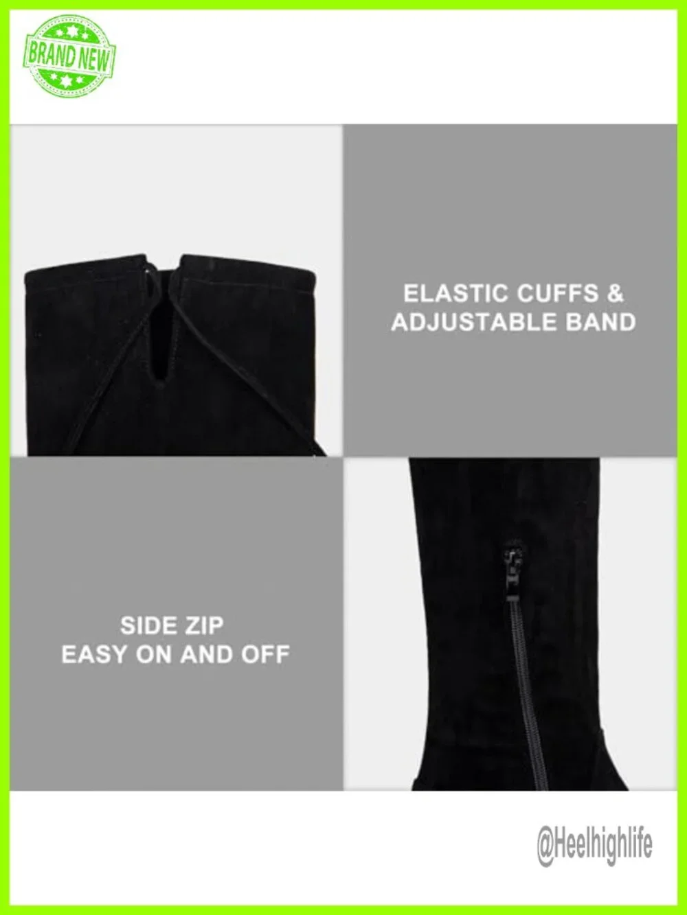 Faux Suede Over the Knee High Boots Low Flat Heel Side Zip Thigh High Boots